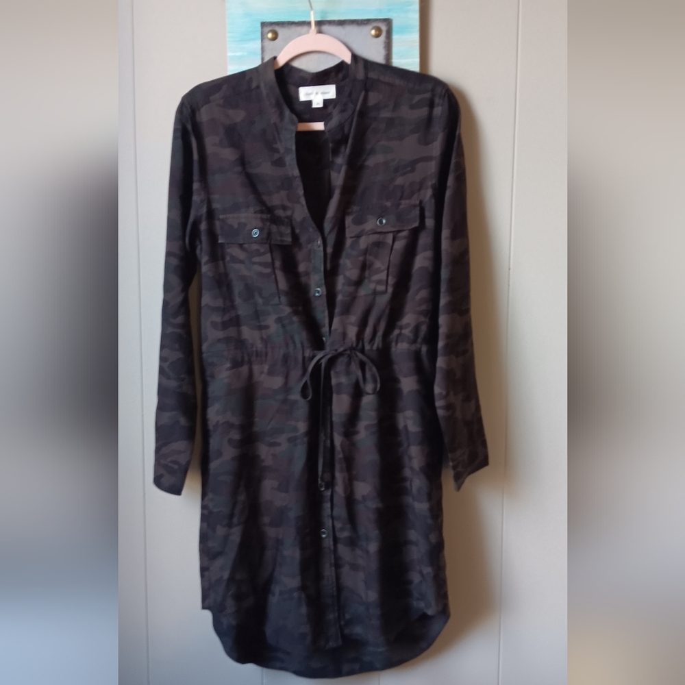 Elegant Black Camouflage Midi Dress